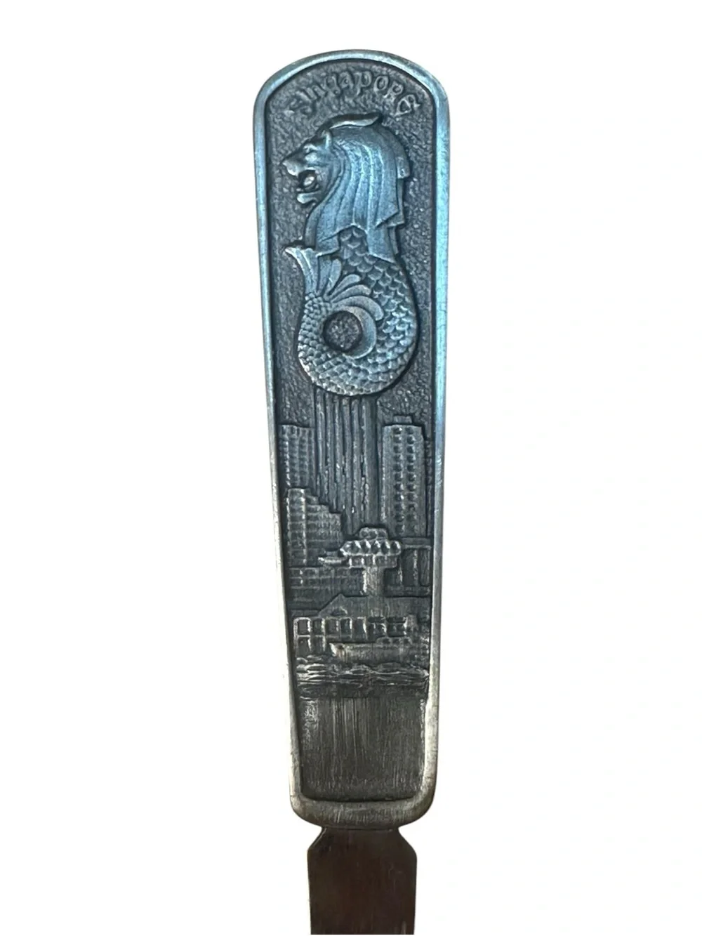 Vintage Singapore Merlion Letter Opener Silver Tone Souvenir Desk Accessory 7.5”